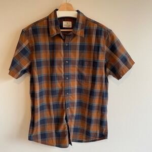Mutual Weave‎ Men's Plaid Short Sleeve Button Up Shirt Size L Cotton Blend